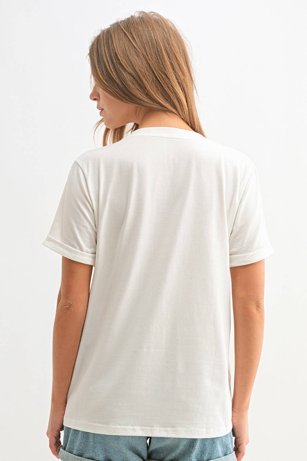 Rugby Football Sequin Patch Graphic T-Shirt