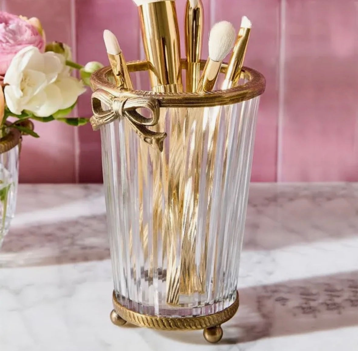 Antique Gold Glass Vase