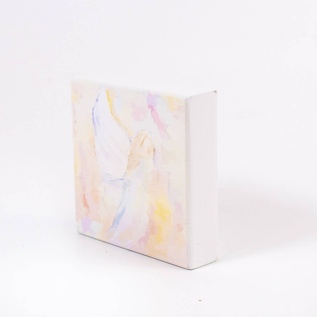 Julianna Angel Block Art White/Multi 4x4x1