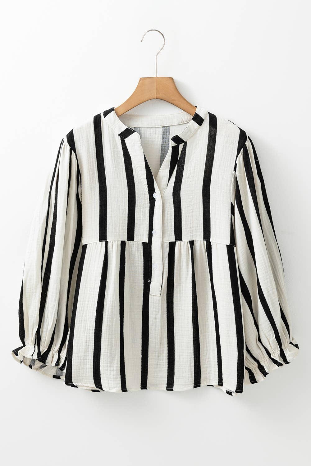 Textured Stripe Buttoned Front 100%Cotton Shirt | S-XL