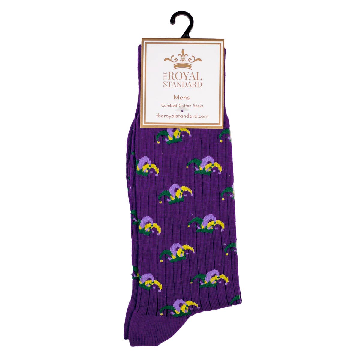 Men's Mardi Gras Jester Socks Purple/Green/Yellow One Size
