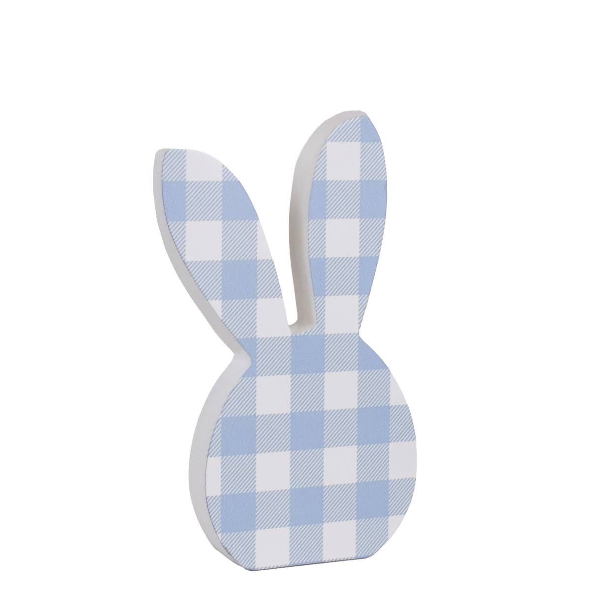 Callie Gingham Bunny Blue/White 5.75x9.25x1