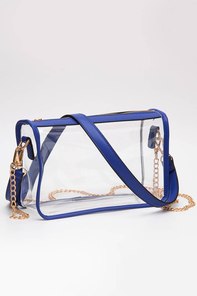 Clear Rectangle Stadium Concert Crossbody Bag-Gold