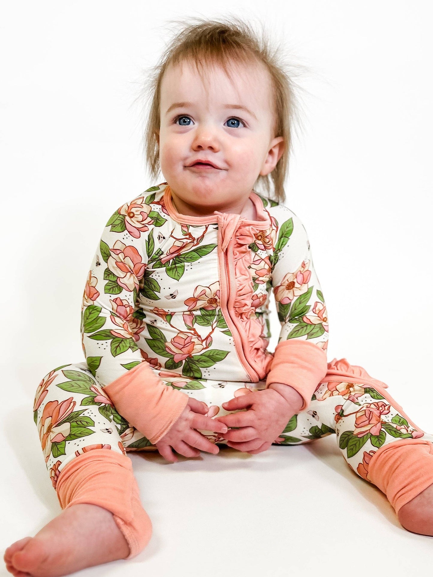 Magnolias Zip Pajamas : 12-18 months