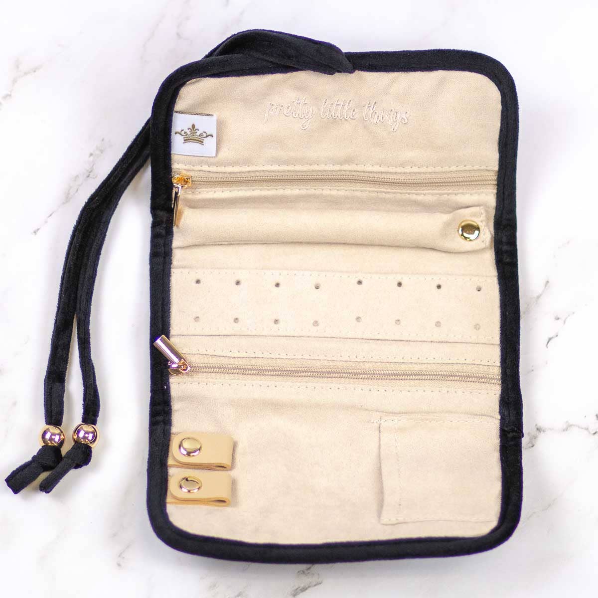 Quilted Favorite Things Jewelry Organizer Black 6.25x9.75