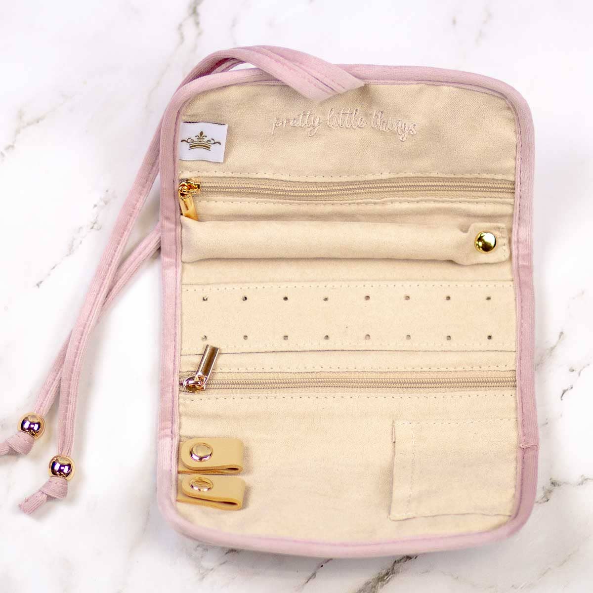 Quilted Favorite Things Jewelry Organizer Light Pink 6.25x9.75