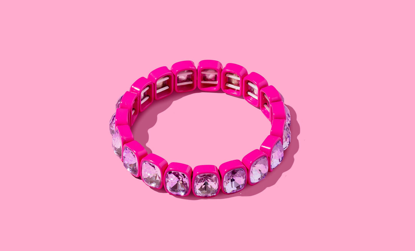 Stretch Bracelet - Enamel w/ Large Rectangle Stones - Layla
