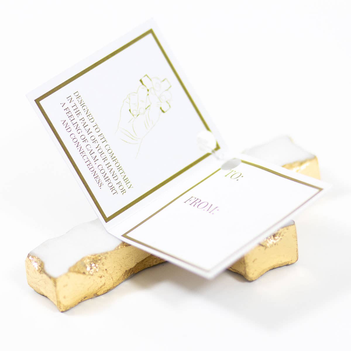 Marble Prayer Cross White/Gold 3x4x0.6