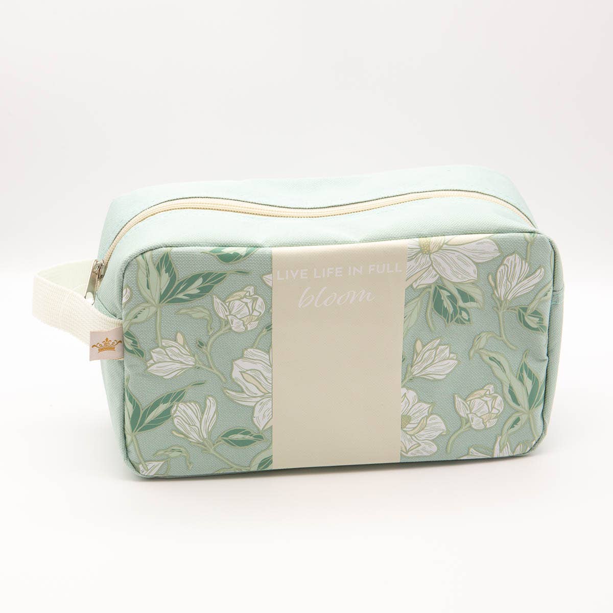 In Full Bloom Cosmetic Bag Misty Blue/Multi 10x6x4