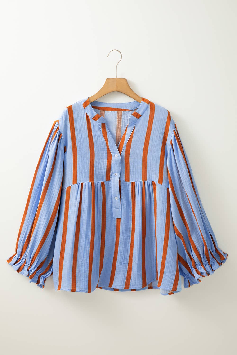 Textured Stripe Buttoned Front 100%Cotton Shirt | S-XL