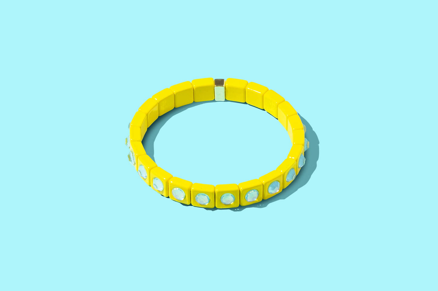Stretch Bracelet - Enamel w/ Small Circle Stones - Maeve