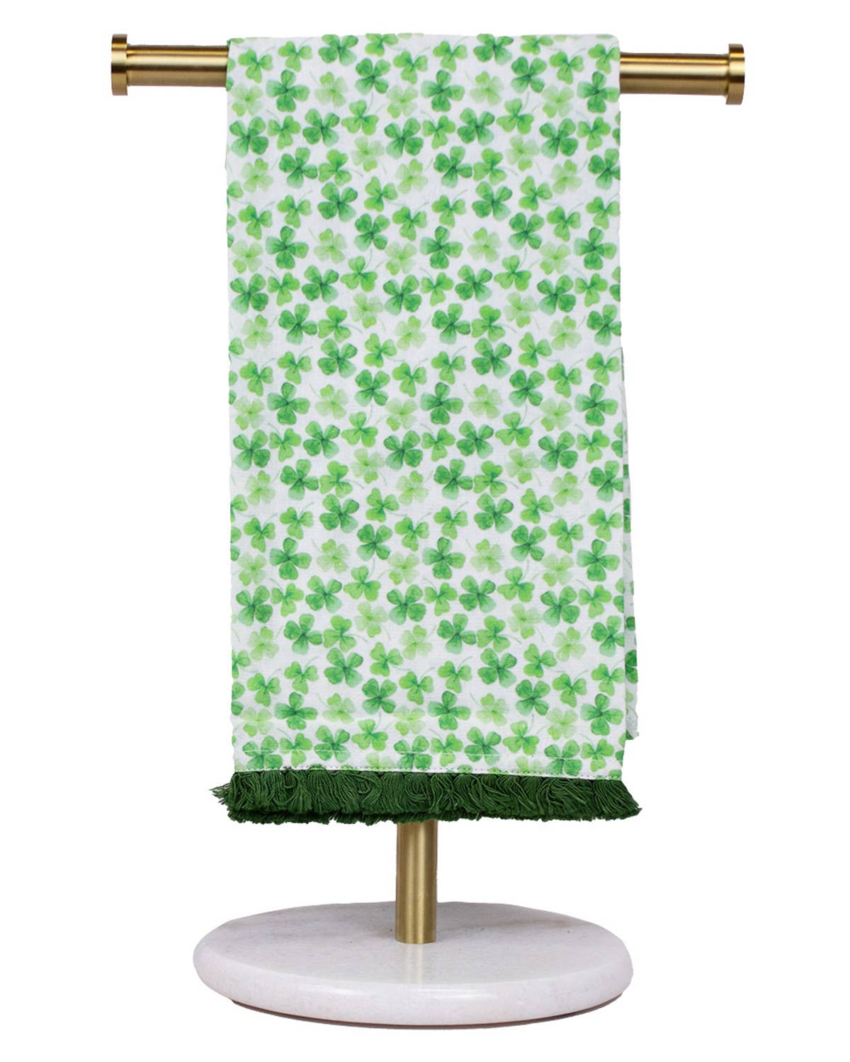 Clover Hand Towel White/Green 20x28