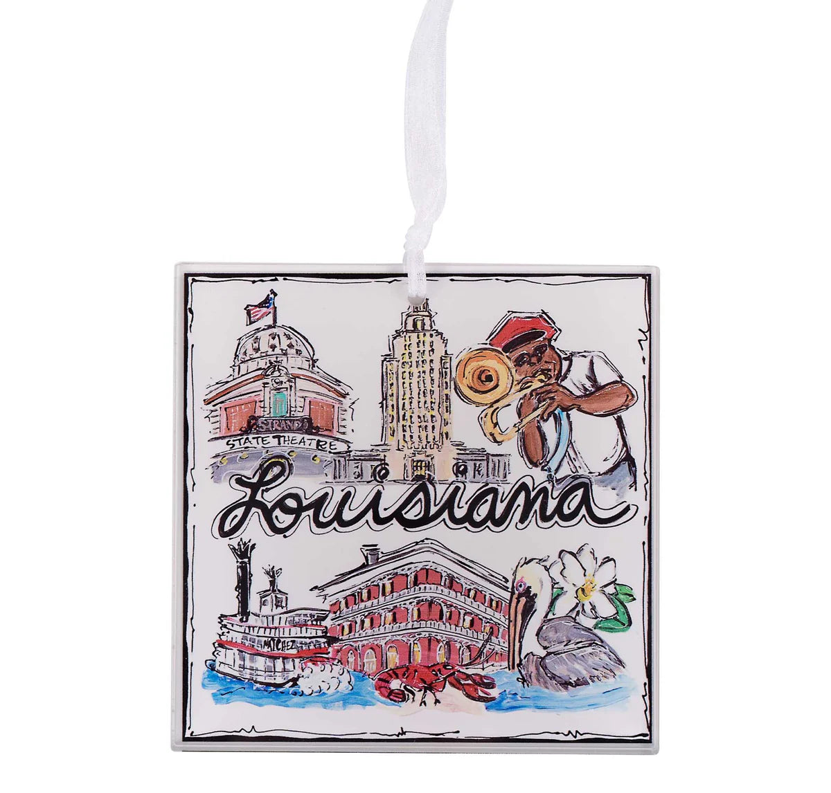 State of Louisiana Acrylic Ornament