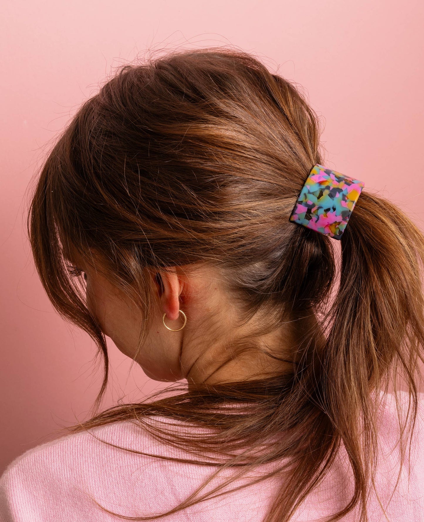 Hair Cuff Ponytail Holder - Bright Tortoise w/ Brown Band