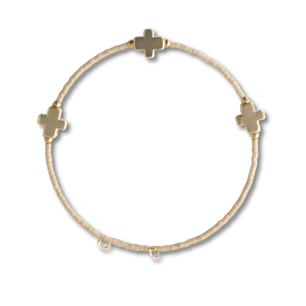 Faithful Cross Bangle-Latte, Cross Bracelet | Christian