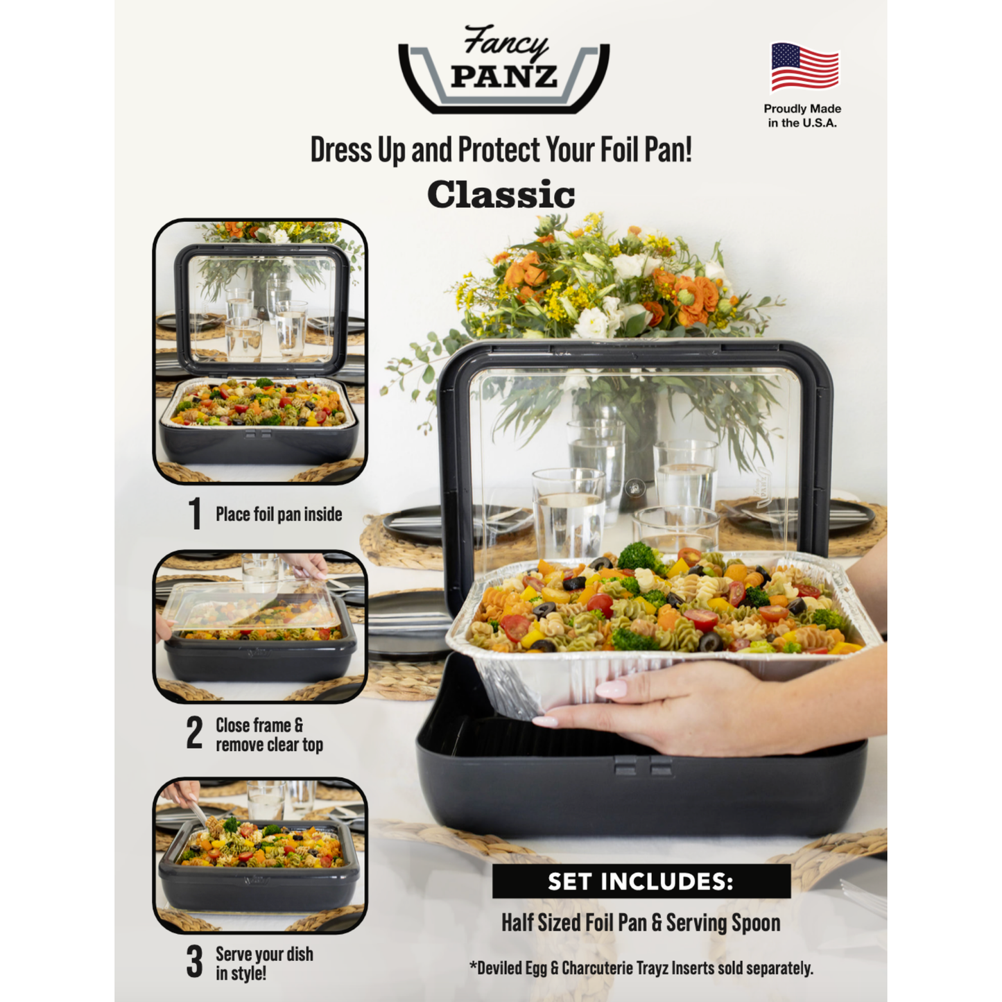 Classic Set - Pan Frame w/ Lid & Serving Spoon - White