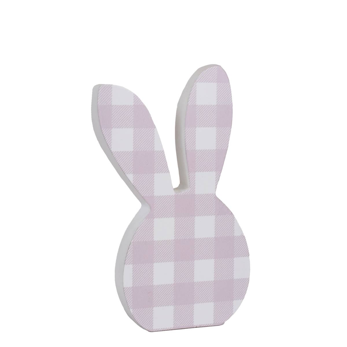 Callie Gingham Bunny Lavender/White 5.75x9.25x1