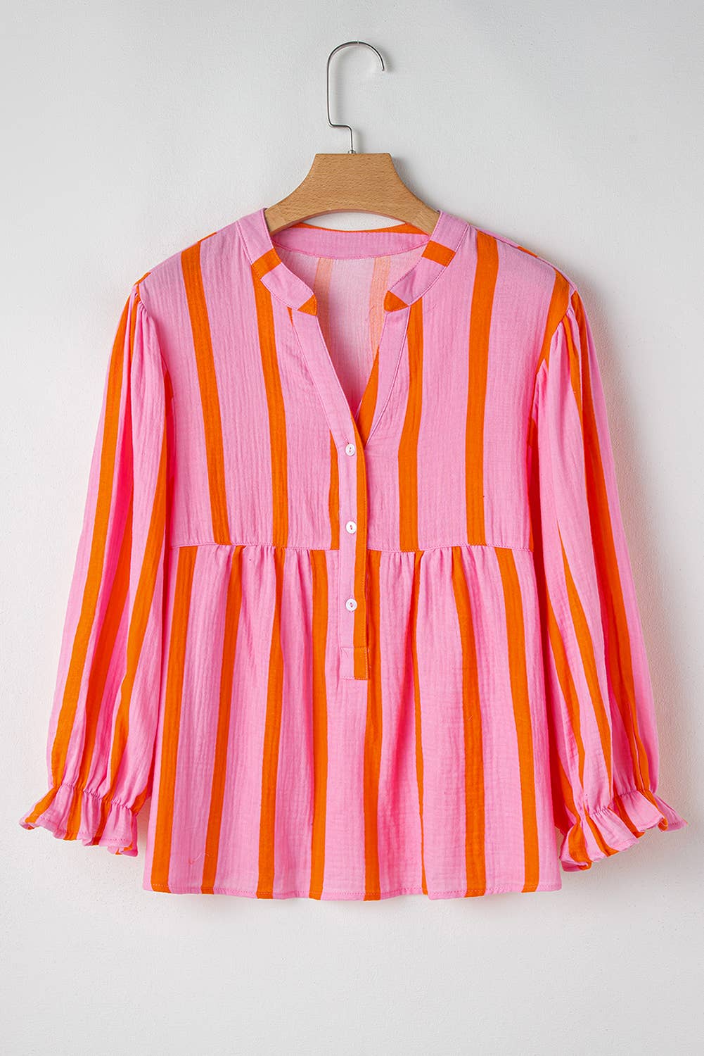 Textured Stripe Buttoned Front 100%Cotton Shirt | S-XL