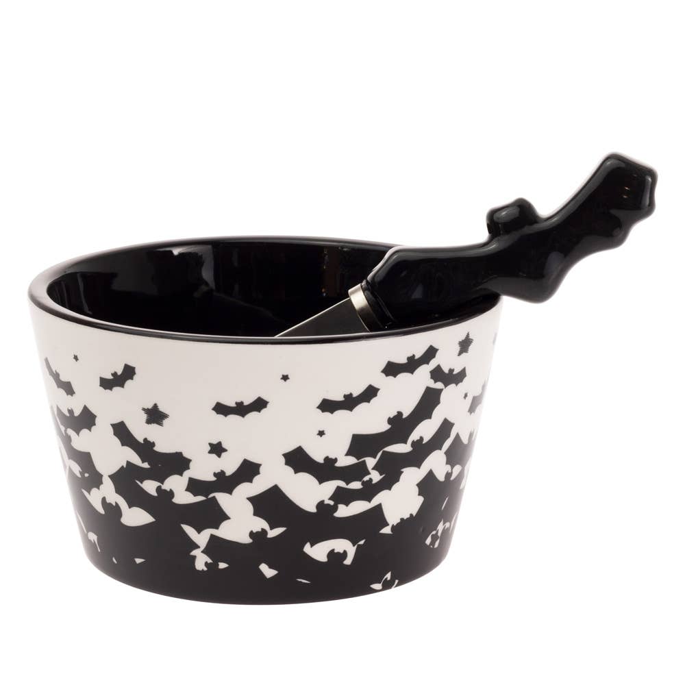 Halloween Bats Ceramic Bowl