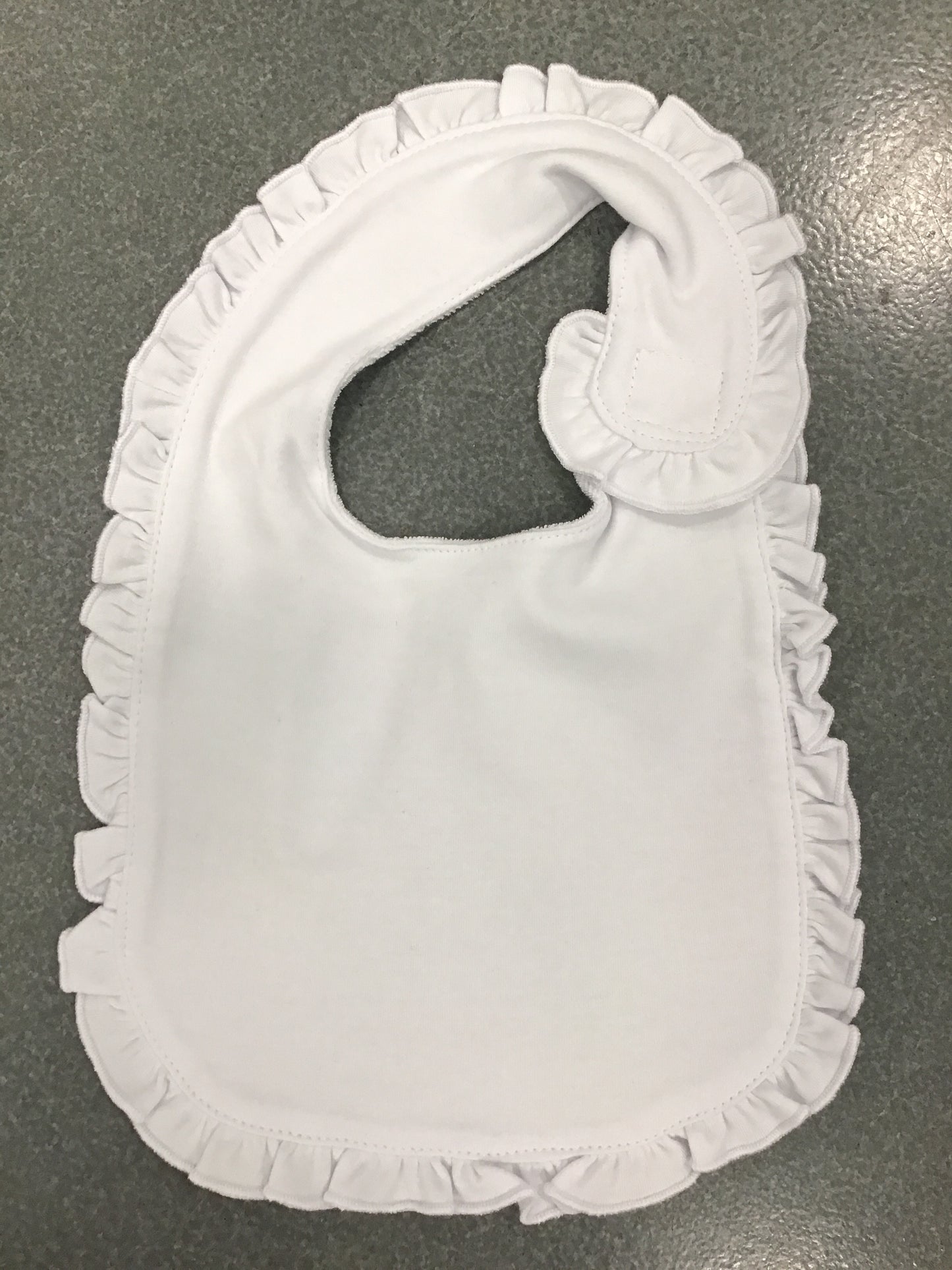 BBS White Ruffle Bib-No mono