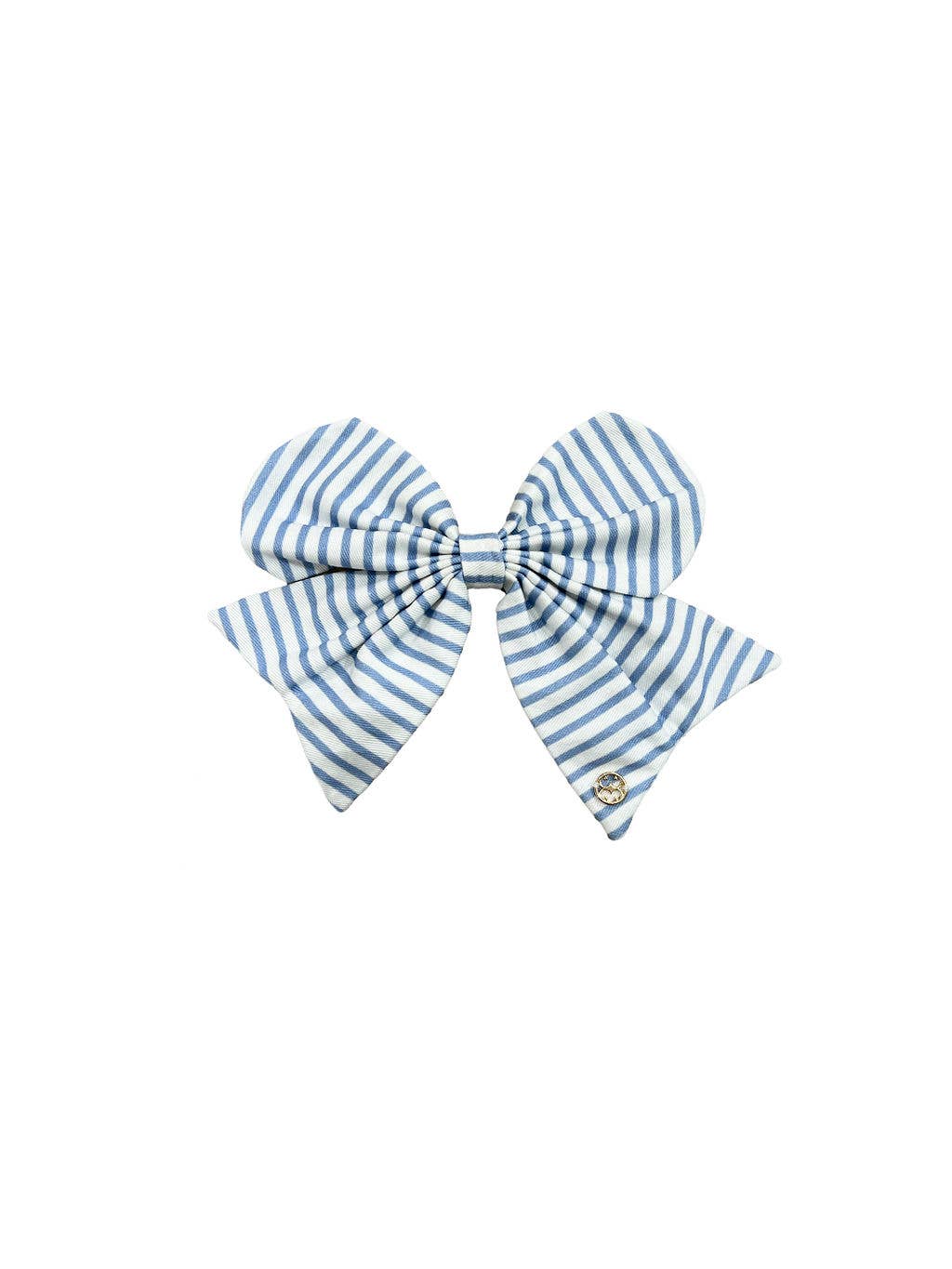 Fabric Bow | Blue Stripe