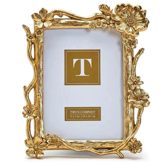 Gold Floral Photo Frame 5x7