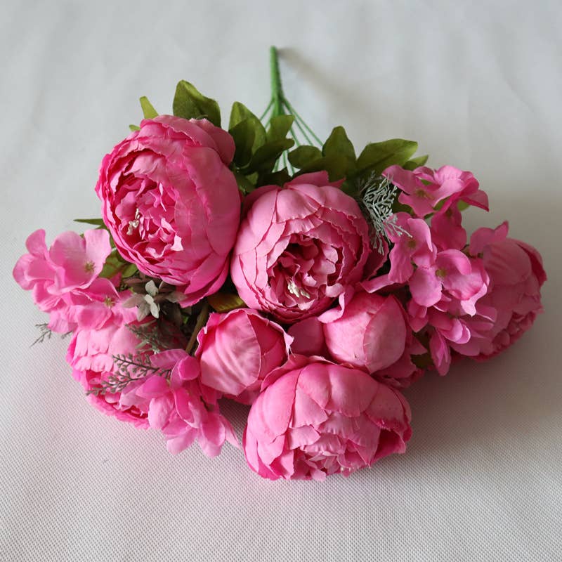 18'' Super Soft Blooming Peony Silk Wedding Bouquet Flowers