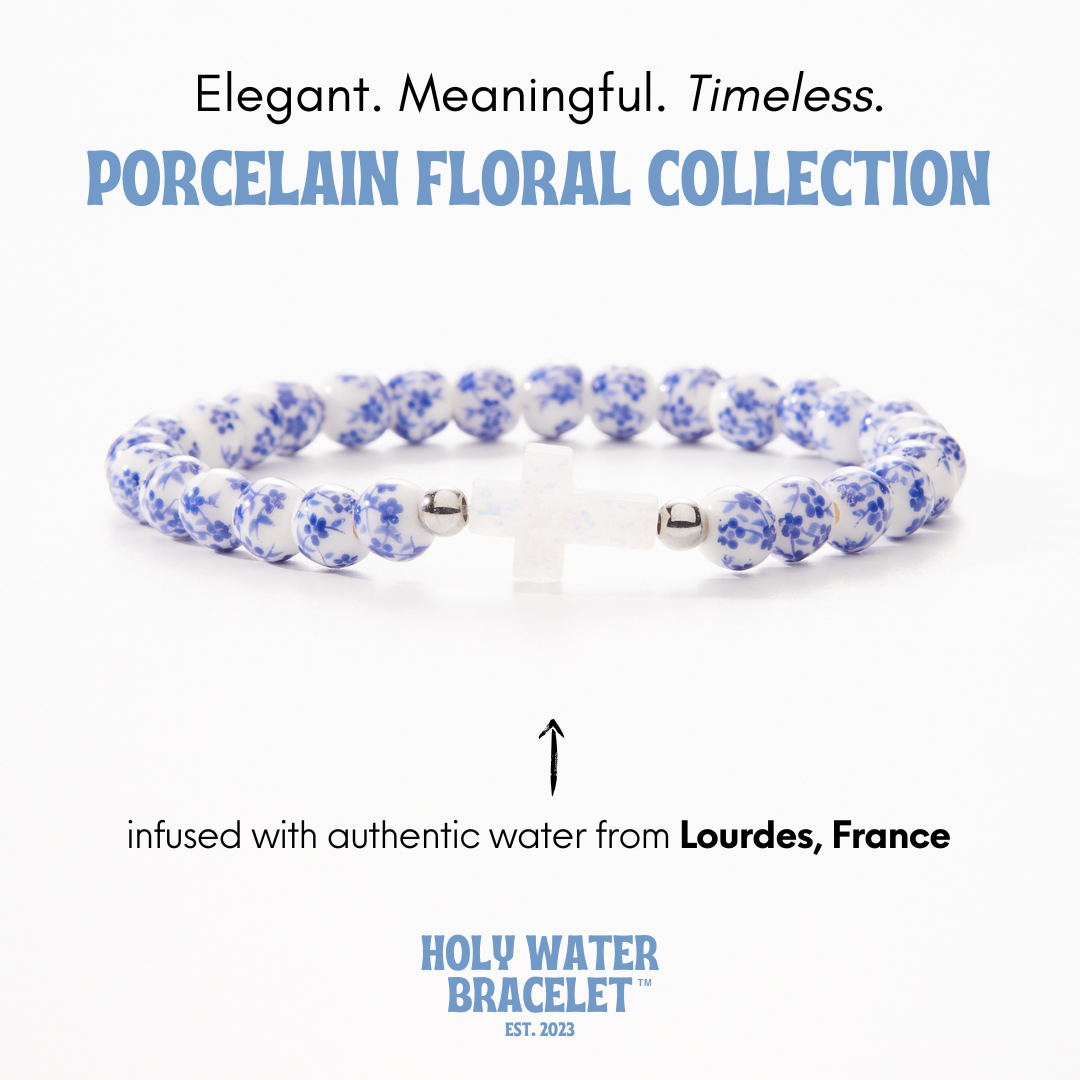 HOLY WATER PORCELAIN CROSS BRACELET