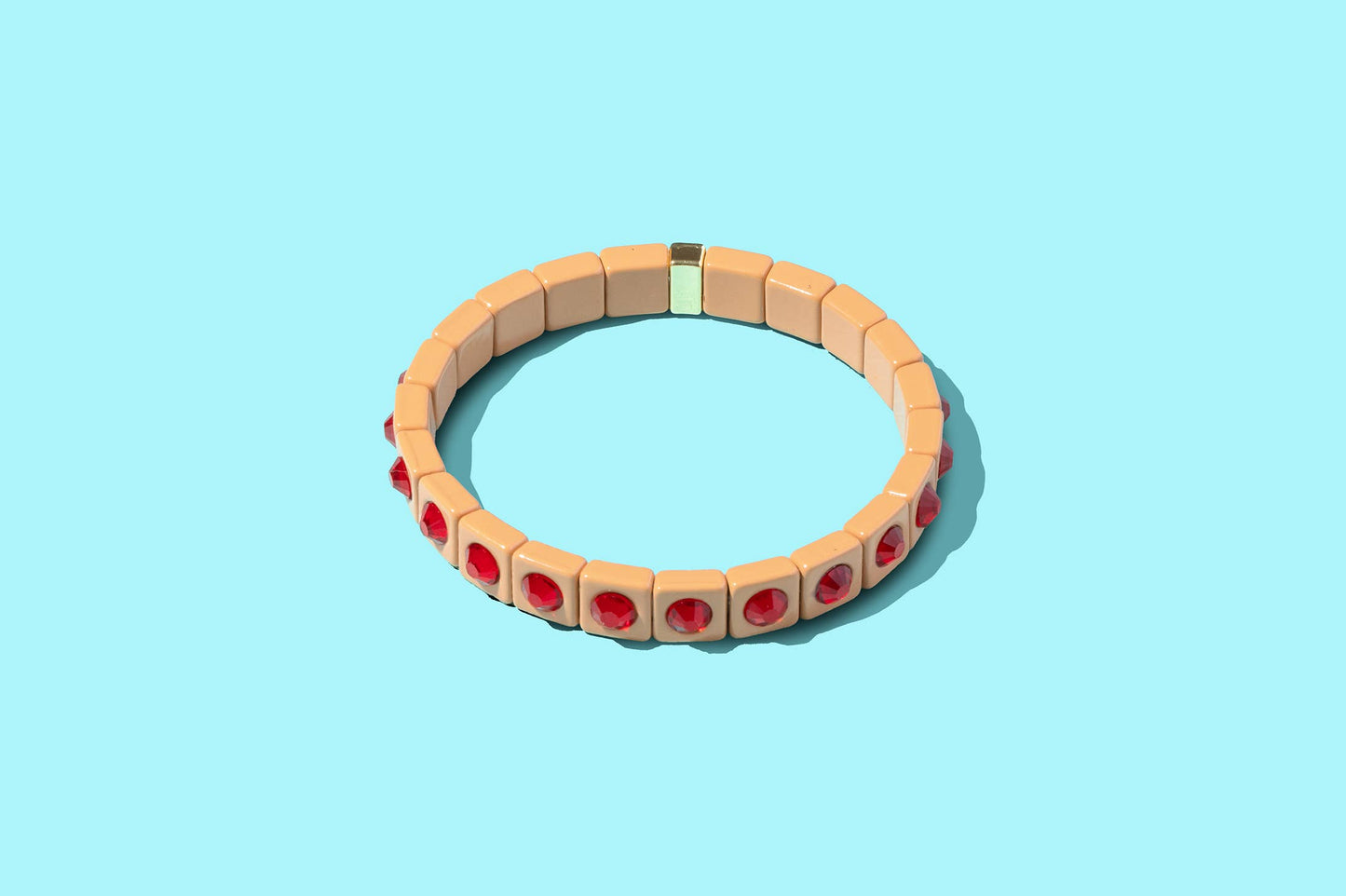 Stretch Bracelet - Enamel w/ Small Circle Stones - Maeve