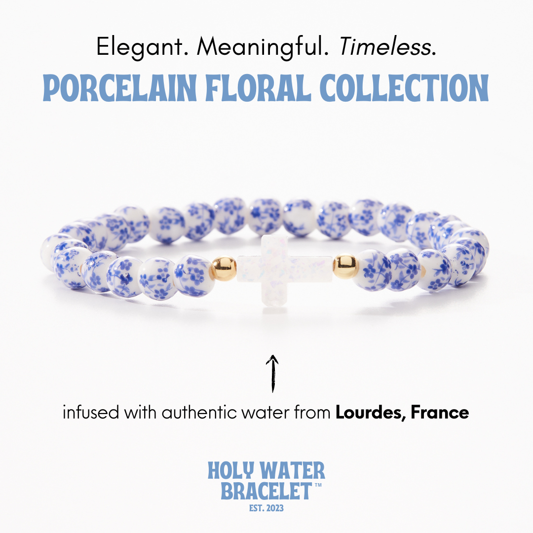 HOLY WATER PORCELAIN CROSS BRACELET