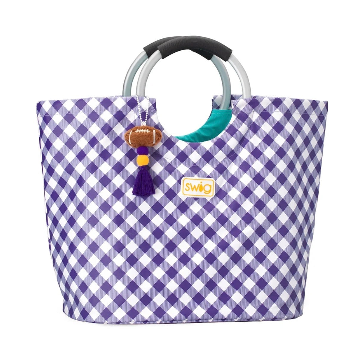 Gameday Gingham Loopi Tote Bag-SWIG