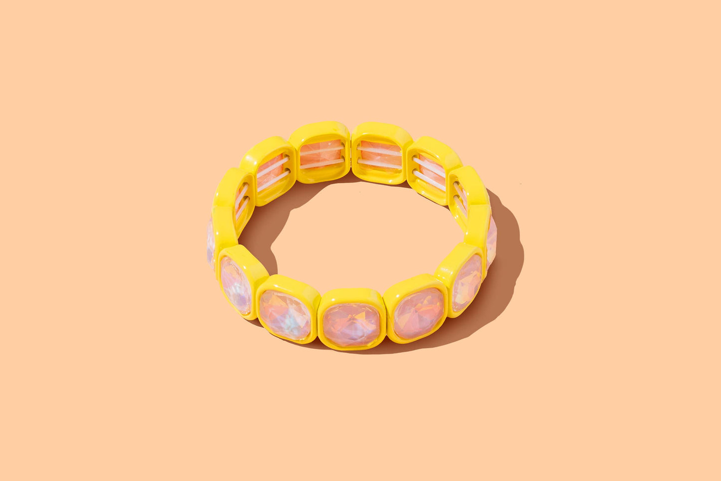 Stretch Bracelet - Enamel w/ Large Stones - Elise