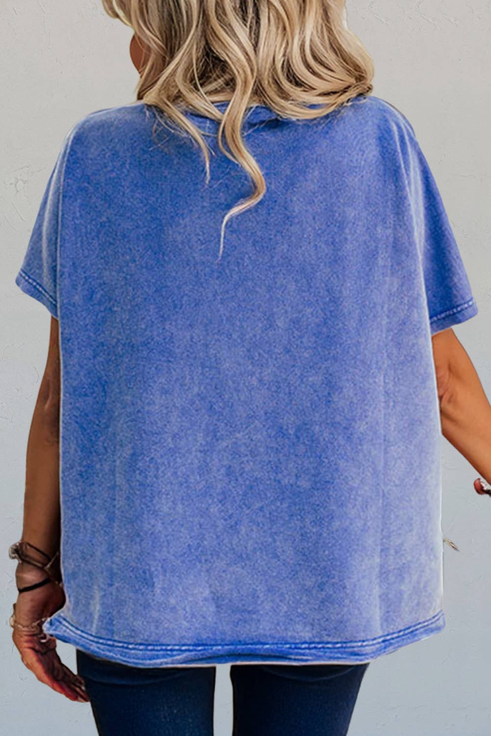 USA Patch Flag Day Mineral Wash V Neck T Shirt NEW | S-XL