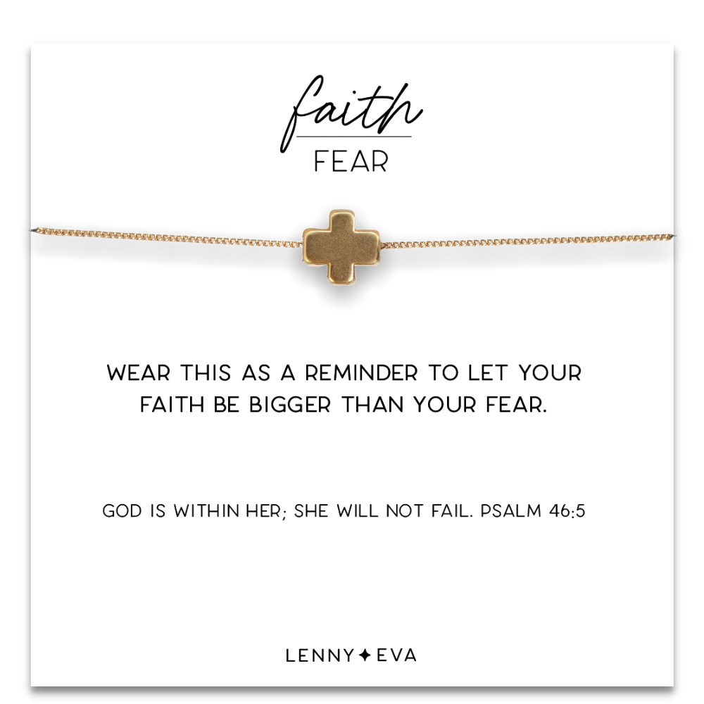 Faith Over Fear Cross Necklace | Christian