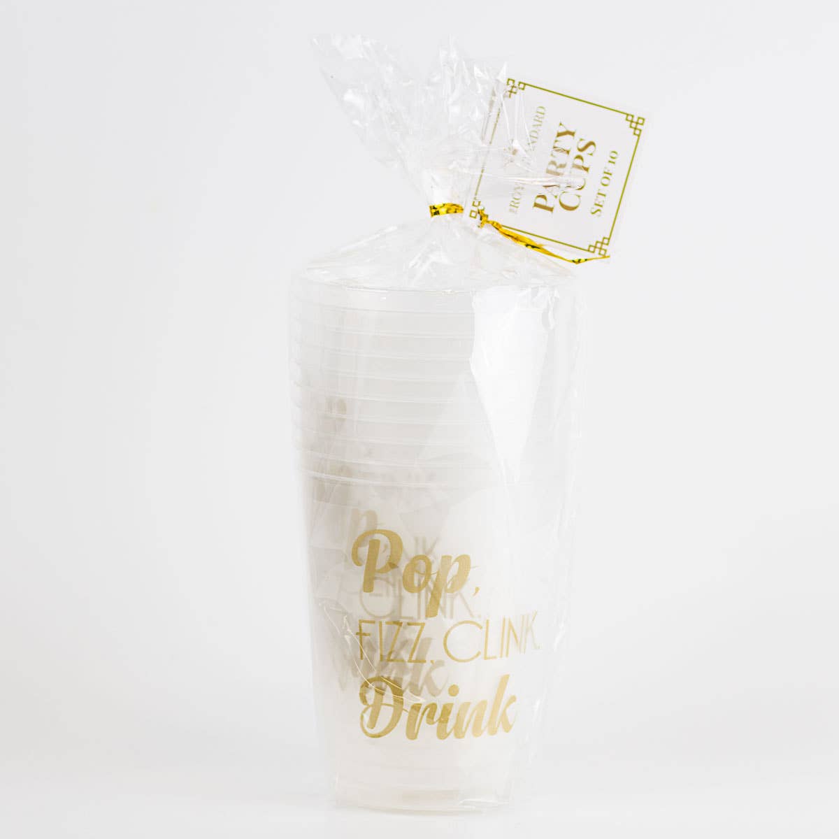 Pop Fizz Drink Party Cups Frosted/Gold 16oz.