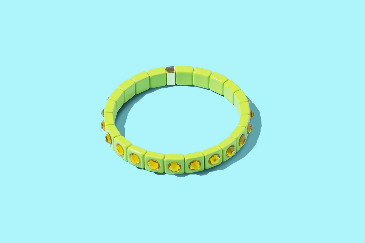 Stretch Bracelet - Enamel w/ Small Circle Stones - Maeve