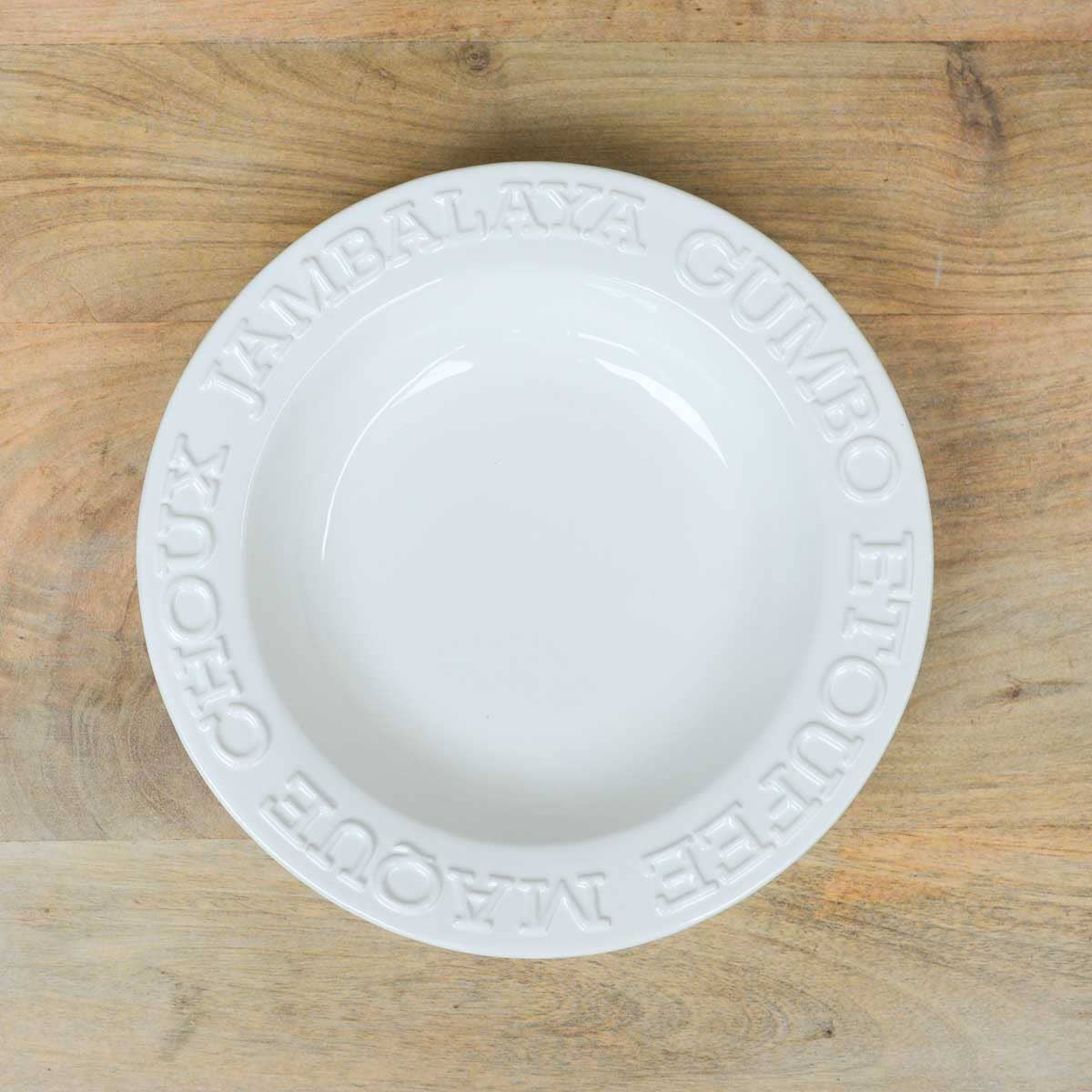 Louisiana Embossed Gumbo Bowl White 10x2x10