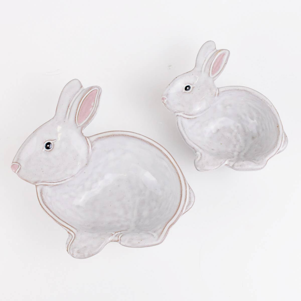Callie Bunny Nesting Dishes White/LightPink 7", 5.5" Set of 2