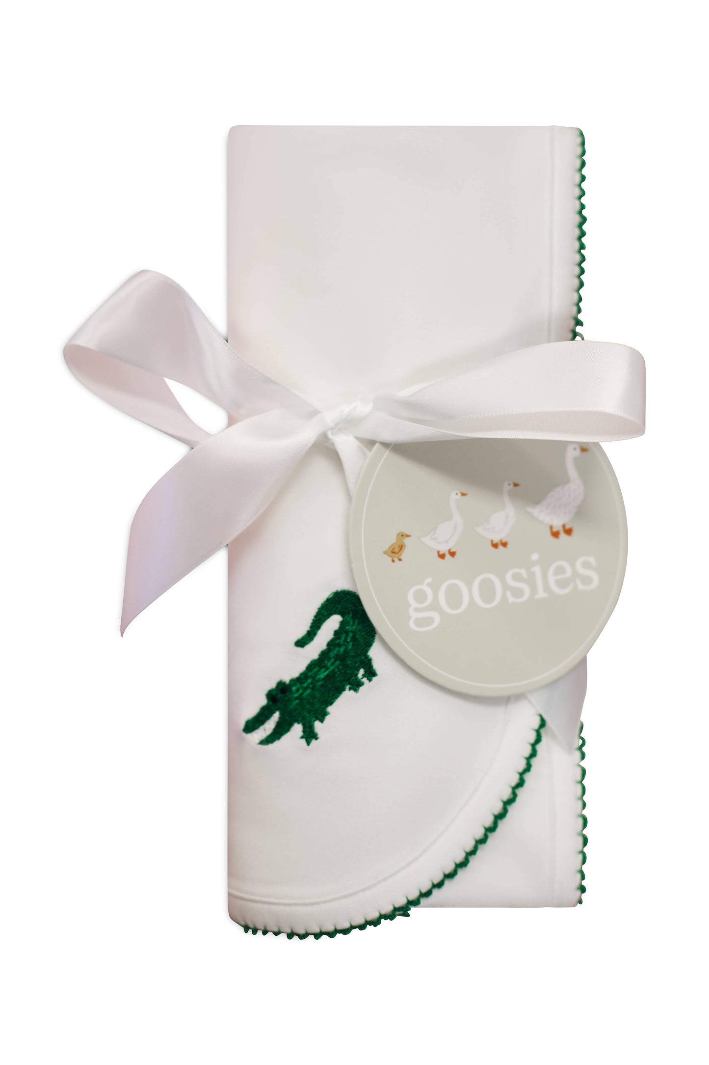Pip Embroidered Blanket - Alligator