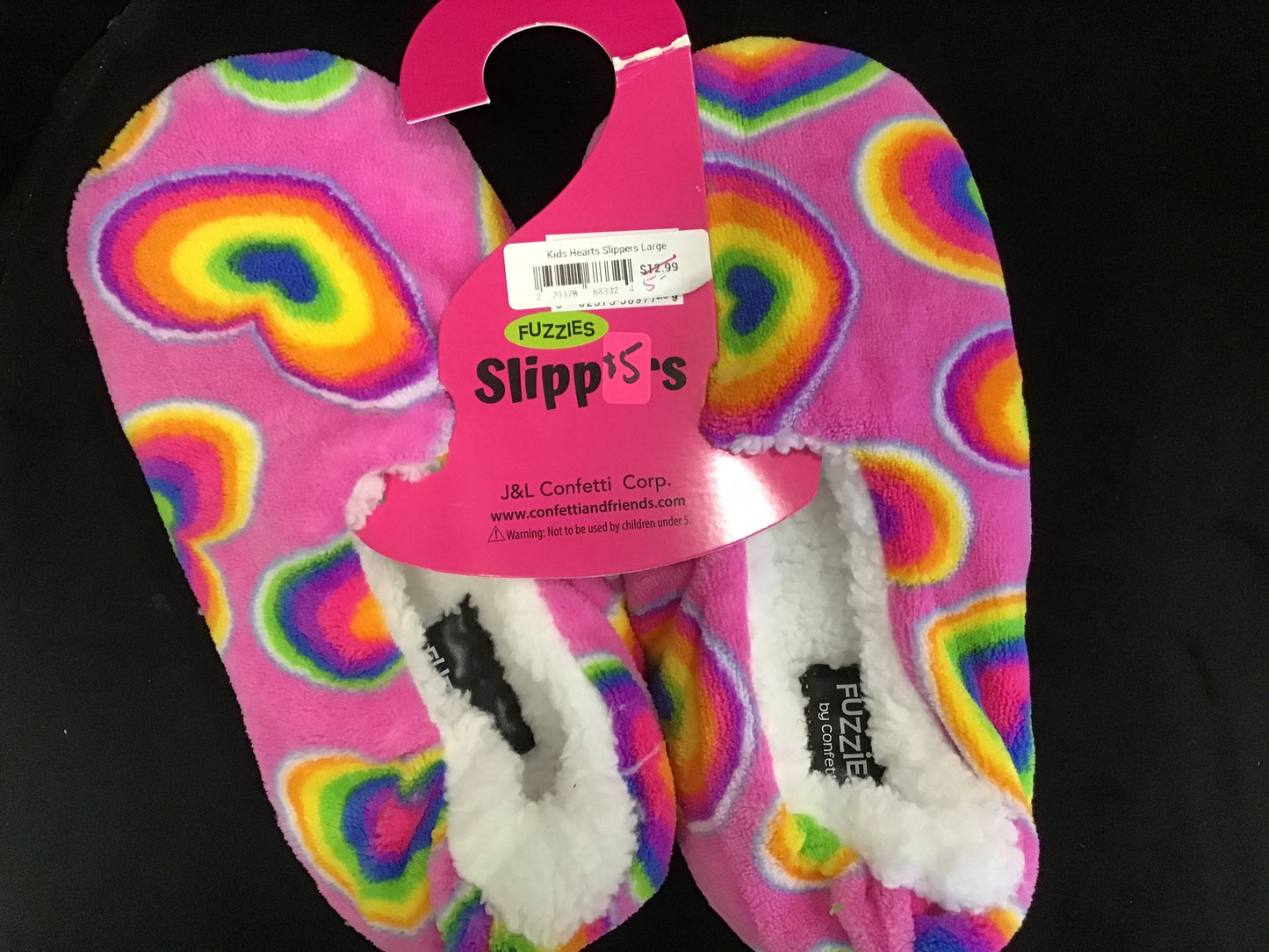 Kids Hearts Slippers Large