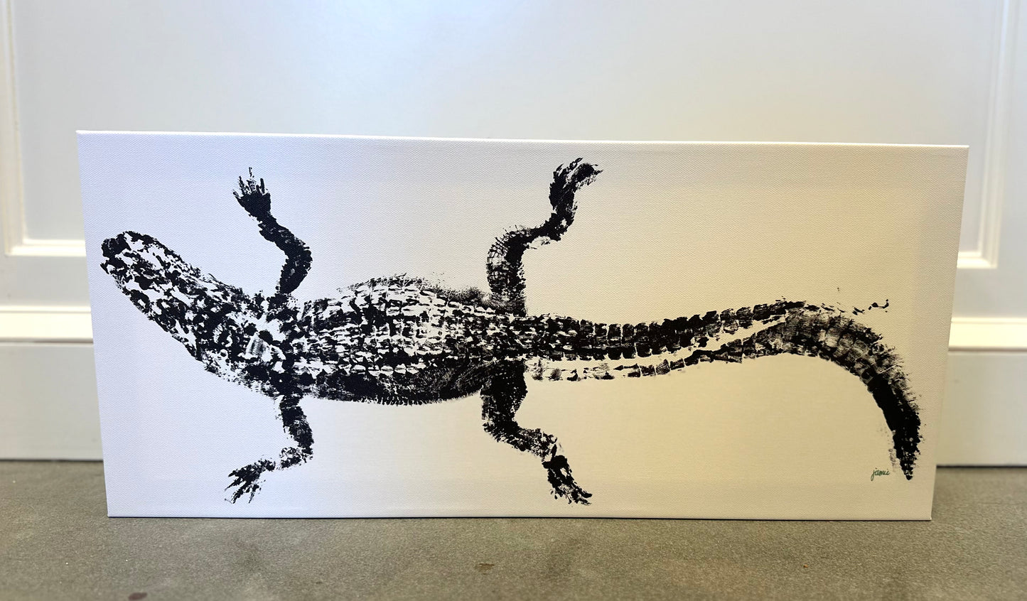 JS Black Gator Giclee Print 10x22
