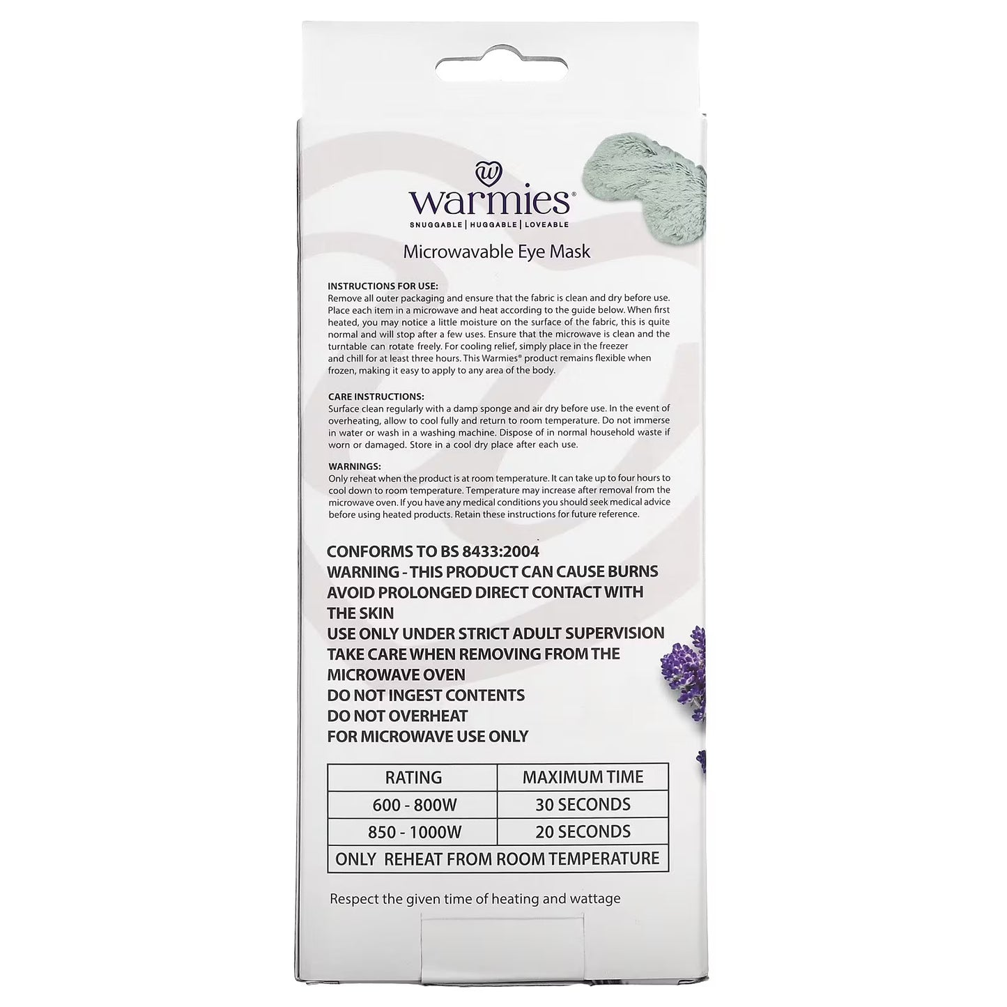Marshmallow Gray Warmies Eye Mask