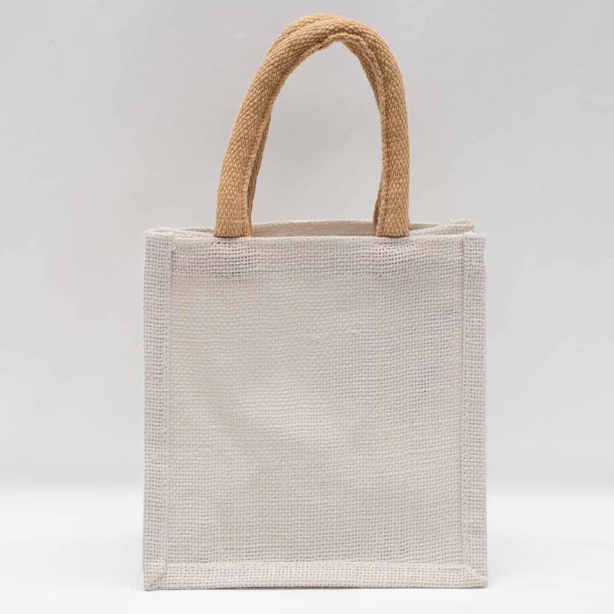 Jute Petite Gift Tote White 7x7x5