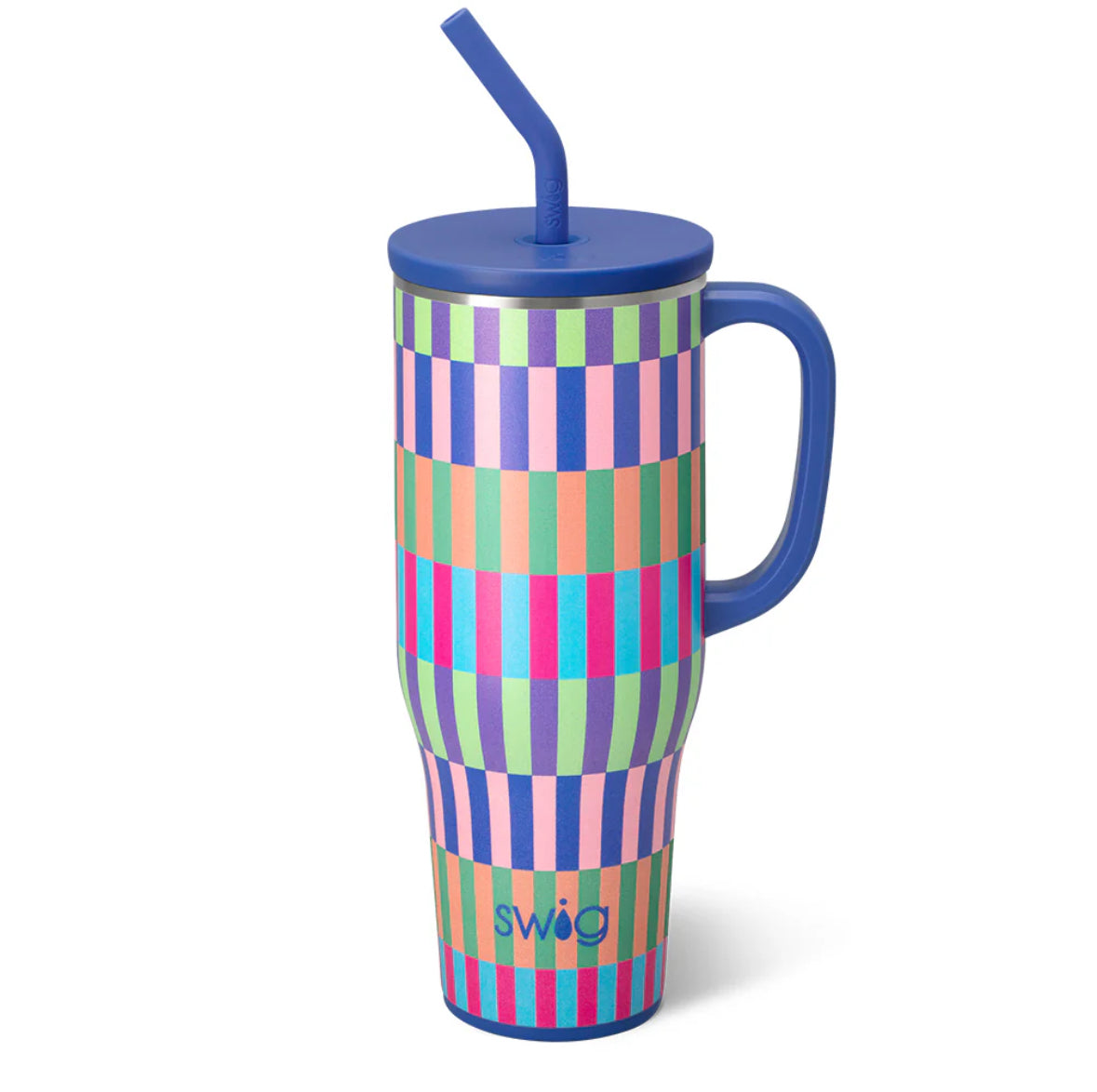 Swig Brite Stripe Mega (40oz w straw lid)