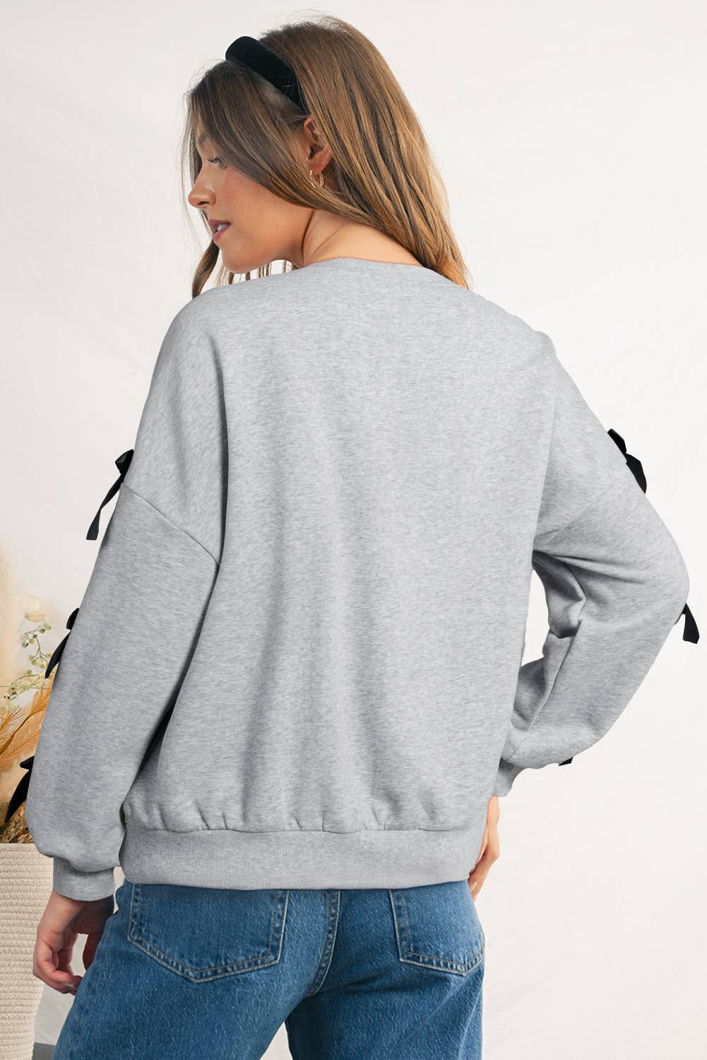Bow Knot Decor Long Sleeve Sweatshirt | S-XL