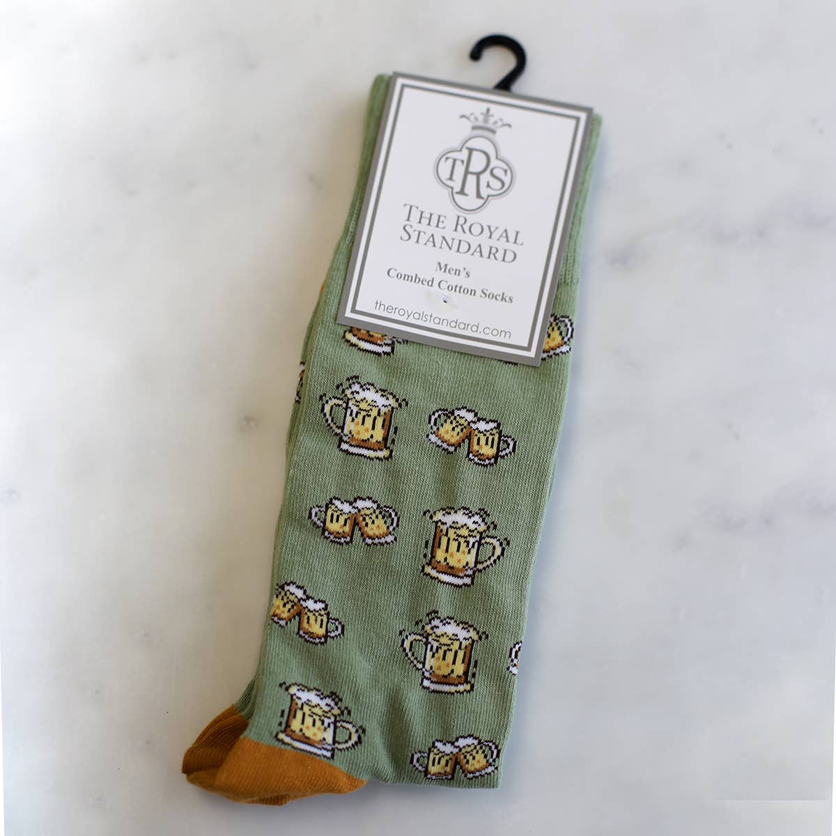 Men's Beer Cheers Socks Sage/Orange One Size