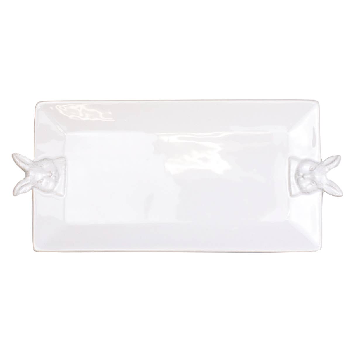 Winston Bunny Embossed Rectangle Platter White 12x6.5