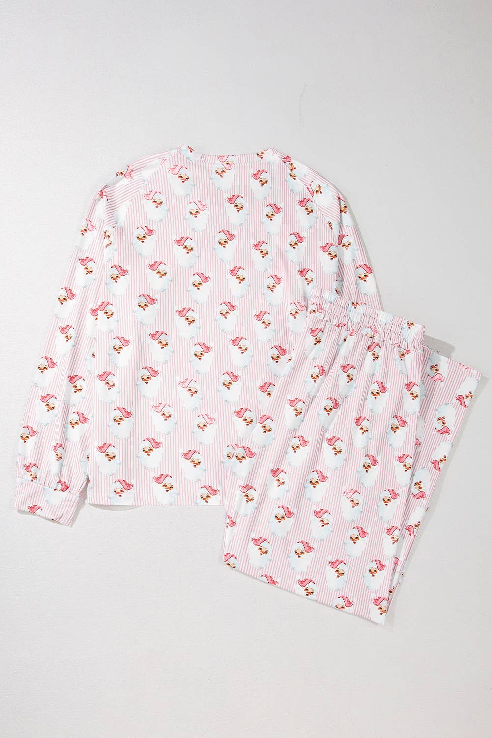 Christmas Santa Claus Striped Print Lounge Set | S-2XL
