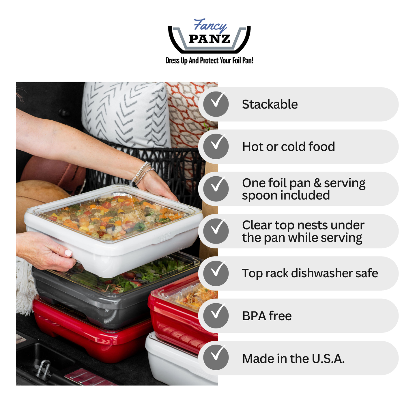 Classic Set - Pan Frame w/ Lid & Serving Spoon - White