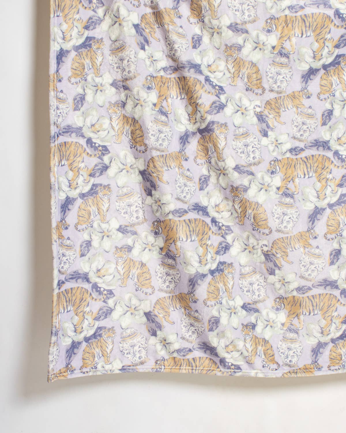 Chinoiserie Tiger Throw Purple/Gold 50x60